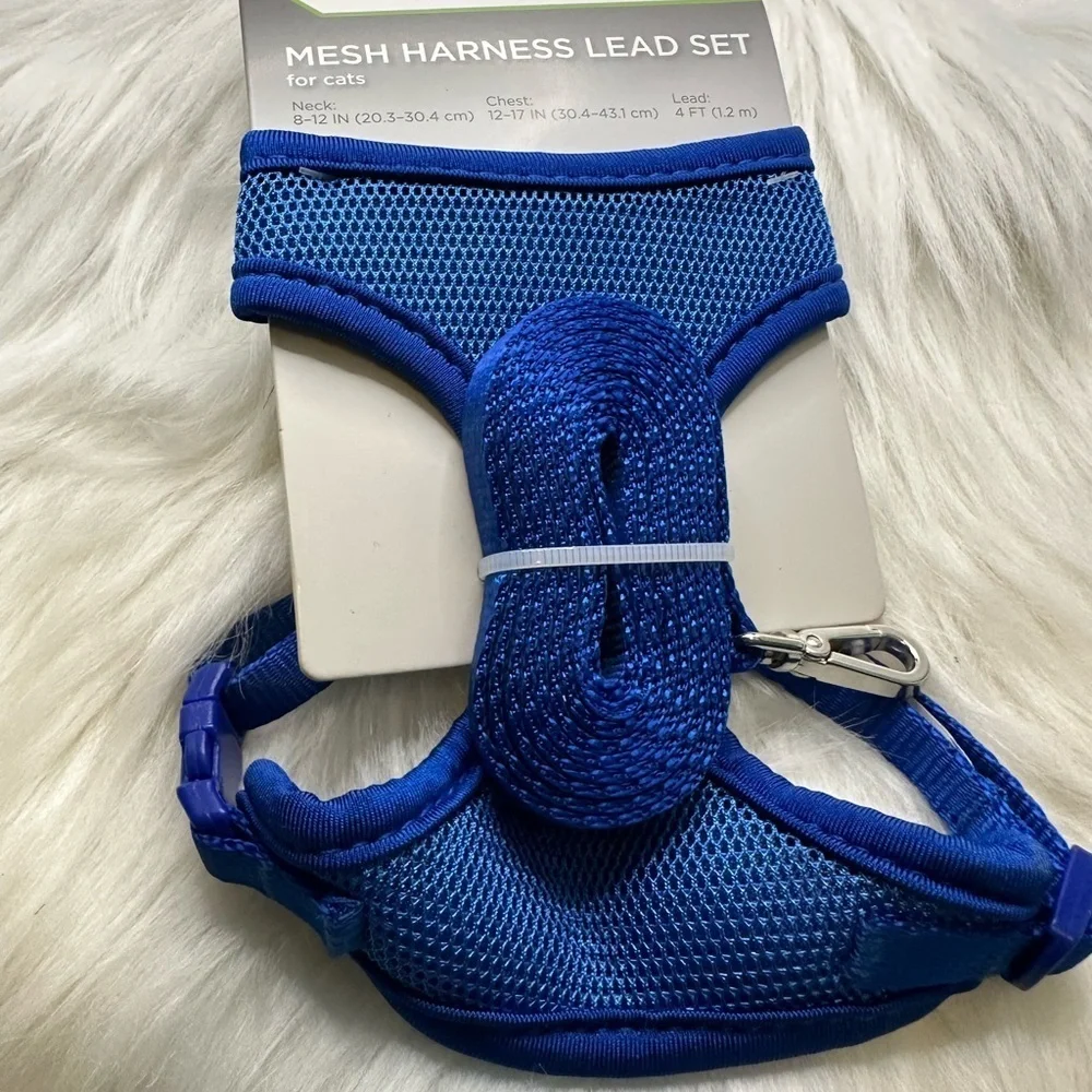 💜3/$15 Good2Go Vibrant Blue Mesh Cat Harness Set